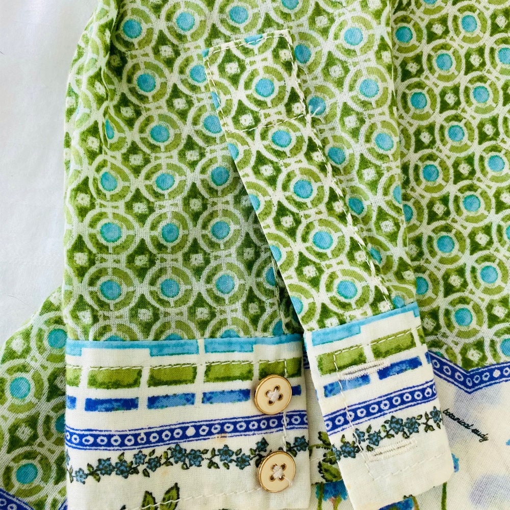 Tory Burch Printed Longsleeve Buttondown Shirt